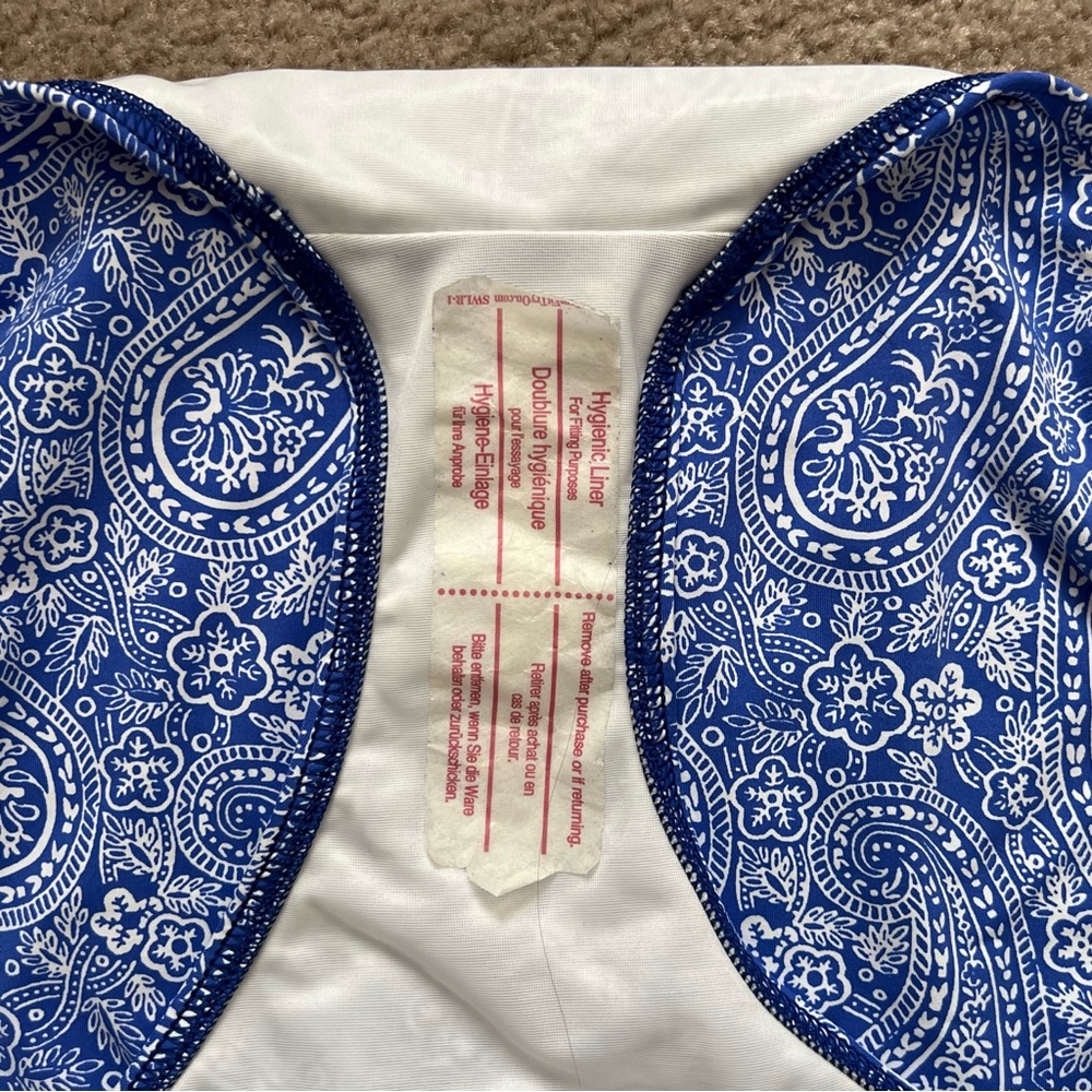 *3 for $10* nwot: blue paisley high waist tummy control bikini bottoms - Picture 4 of 5